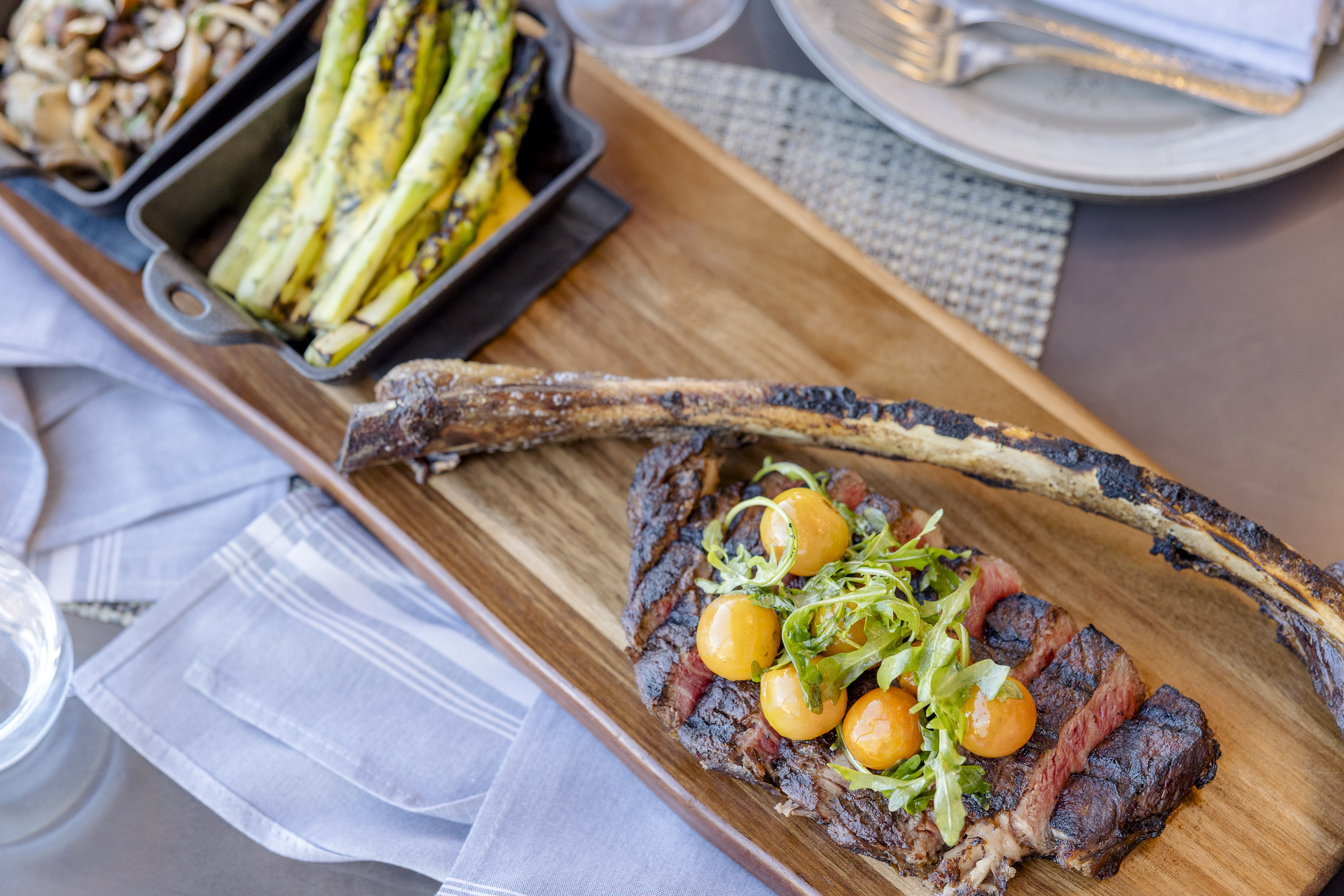 tomahawk steak at restaurant in arizona hotel