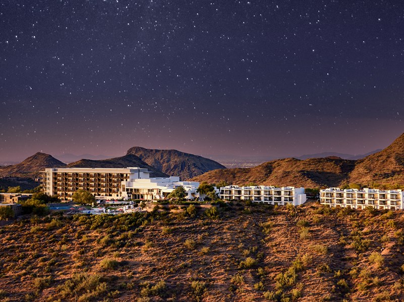 ADERO Scottsdale Resort under a starry night